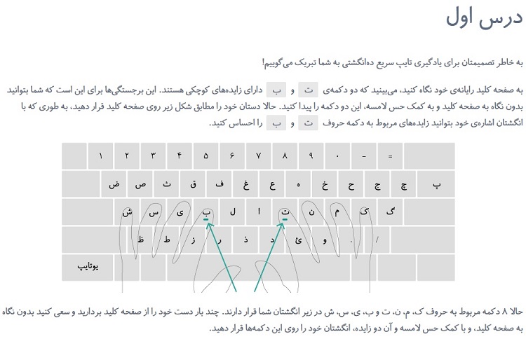 آموزش تایپ فارسی و انگلیسی